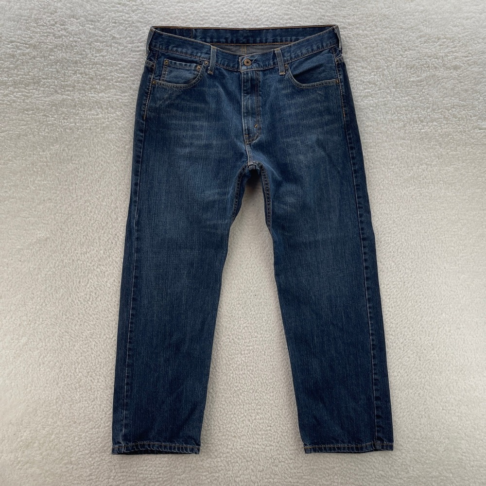 Levis Jeans Mens 36x30* Blue 569 Relaxed Straight Dark Wash Denim Y2K Grunge